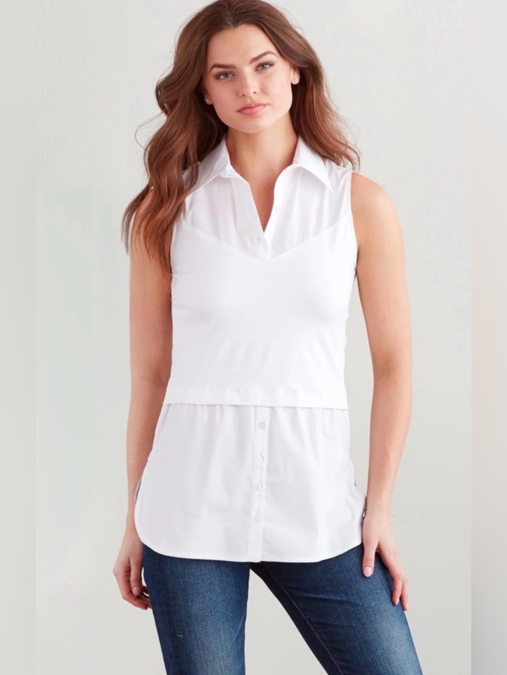 Finley Sasha Sleeveless Layering Tank white size medium